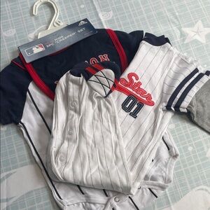 Baseball 2 Outfit Set - Navy, Red, White